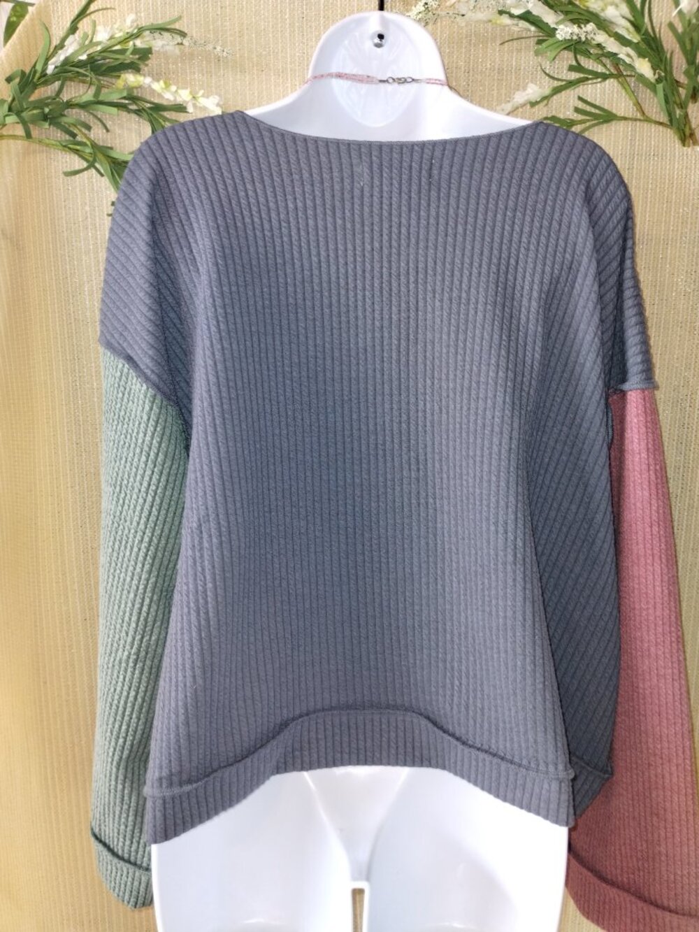 "All Fall Vibes" Color-Block Top - Picture 2 of 4